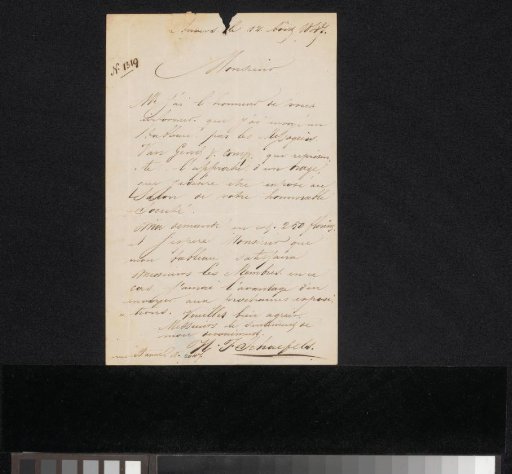 Letter to Alexander Oltmans jr.