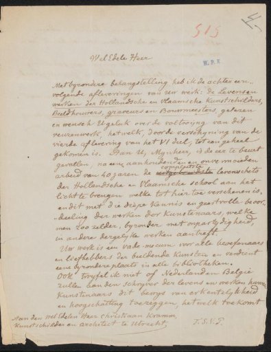 Letter to Christiaan Kramm