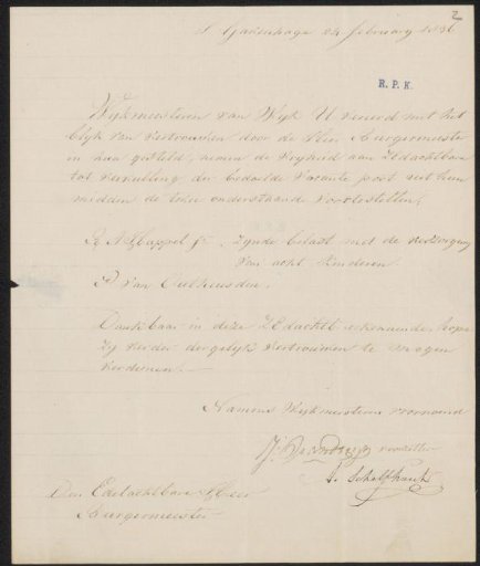 Letter to Lodewijk Constantijn Rabo Copes van Cattenburch