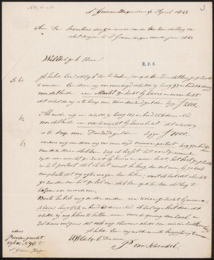 Letter to Jonkheer H.P.F. Hooft, Secretary of the Commission of the Exhibition of Living Masters in The Hague