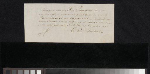 Receipt for Johannes Immerzeel