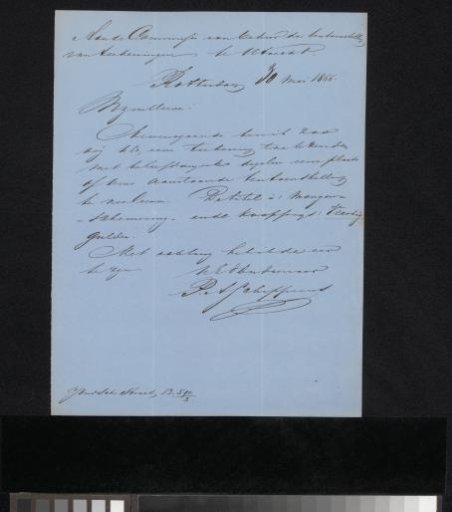 Letter to the committee of the Exhibition of Living Masters in Utrecht
