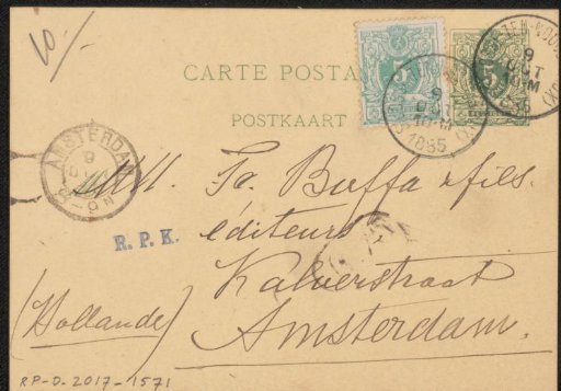 Postcard to Frans Buffa and Sons