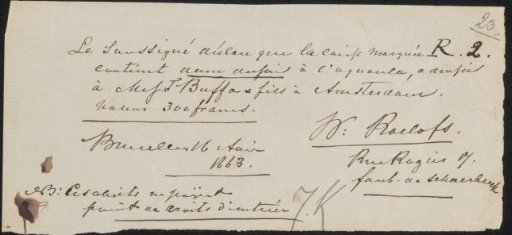 Receipt for Willem Roelofs (I)
