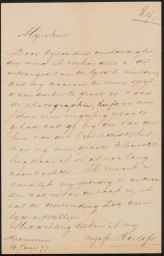 Letter to Frans Buffa