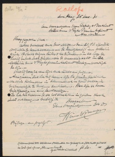 Letter to Jonkheer Hendrik Teding van Berkhout (1879-1969)