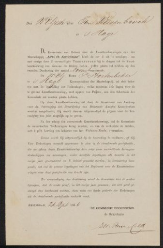 Letter to Mr. Weissenbruch