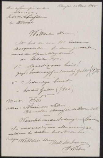 Letter to the Genootschap Kunstliefde