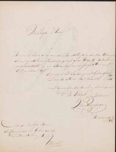 Letter to the Committee of the Exhibition of Living Masters in Utrecht