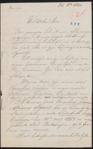 Letter to Christiaan Kramm