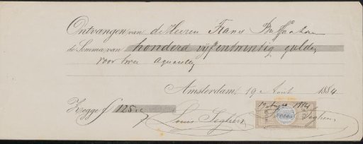 Receipt for Louis Seghers