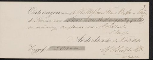 Receipt for Hendrik D. Jzn Sluyter