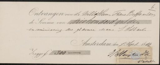Receipt for Hendrik D. Jzn Sluyter