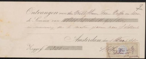 Receipt for Hendrik D. Jzn Sluyter