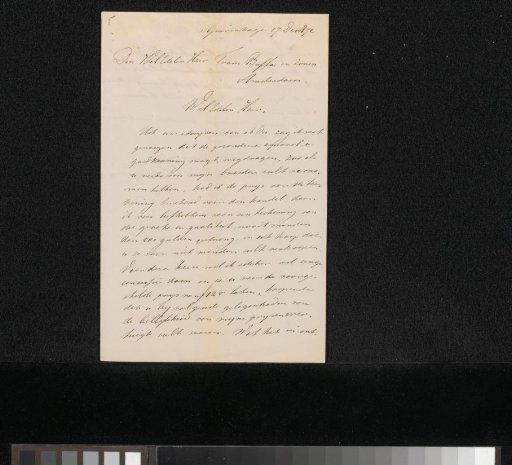 Letter to Frans Buffa and Sons