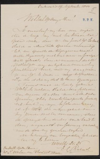 Letter to Pieter Verloren van Themaat