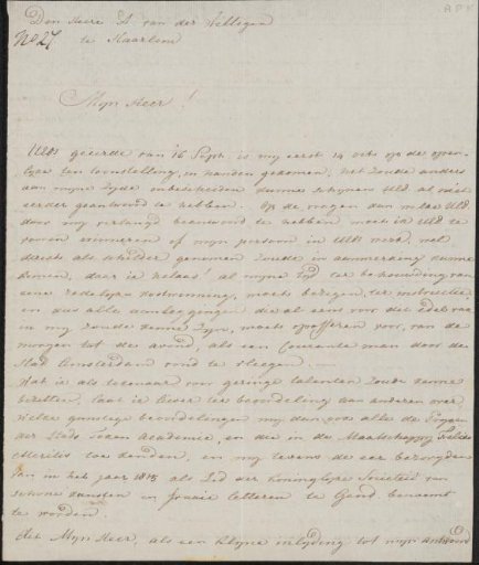 Letter to Adriaan van der Willigen