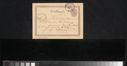 Postcard to Johan Philip van der Kellen