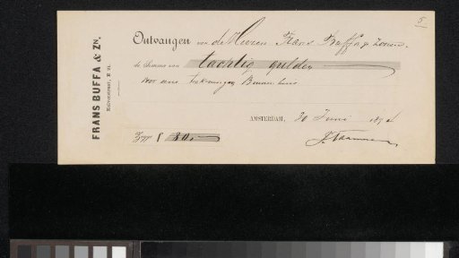 Receipt for Jacob Taanman