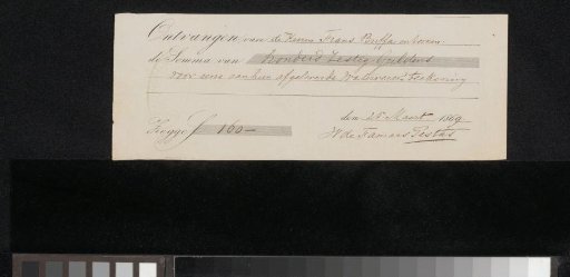 Receipt for Willem de Famars Testas