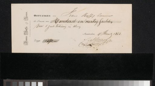 Receipt for Cornelis Springer