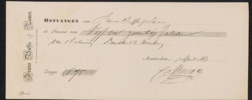 Receipt for Cornelis Springer