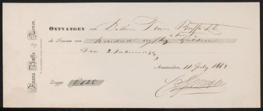 Receipt for Cornelis Springer
