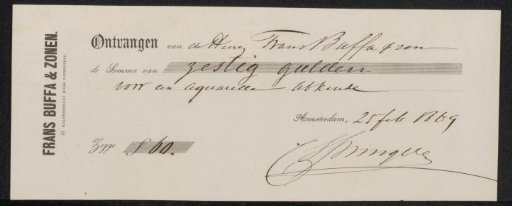 Receipt for Cornelis Springer