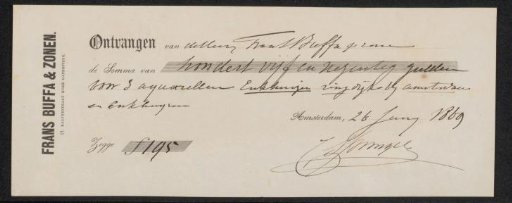 Receipt for Cornelis Springer