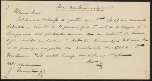 Letter to Pieter Haverkorn van Rijsewijk