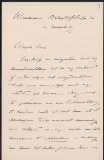Letter to Pieter Haverkorn van Rijsewijk