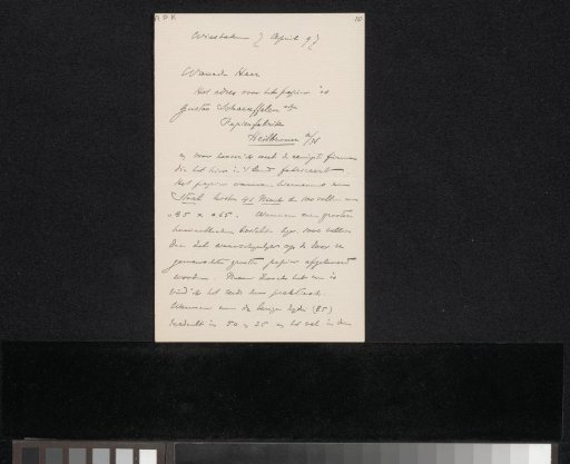 Letter to Pieter Haverkorn van Rijsewijk