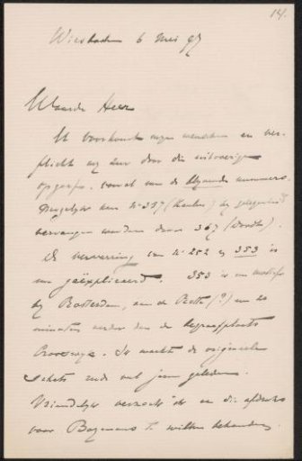 Letter to Pieter Haverkorn van Rijsewijk