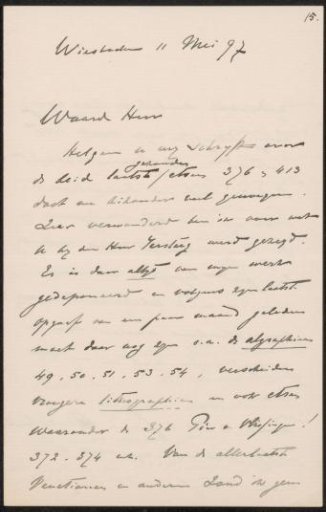 Letter to Pieter Haverkorn van Rijsewijk