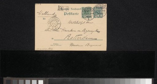 Postcard to Pieter Haverkorn van Rijsewijk