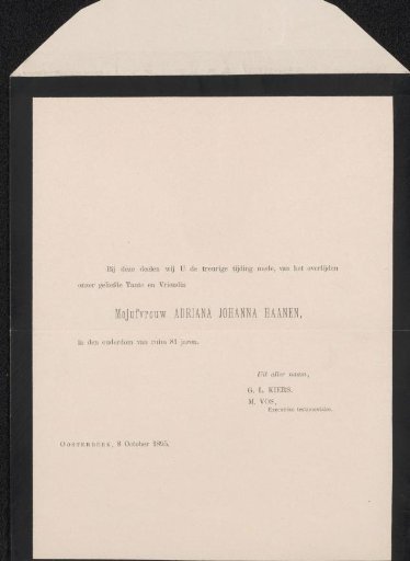 Death notice to Johan Philip van der Kellen