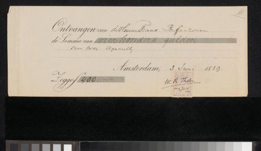 Receipt for Willem Bastiaan Tholen