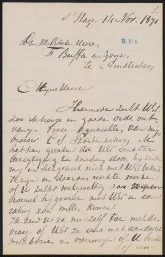 Letter to Frans Buffa and Sons