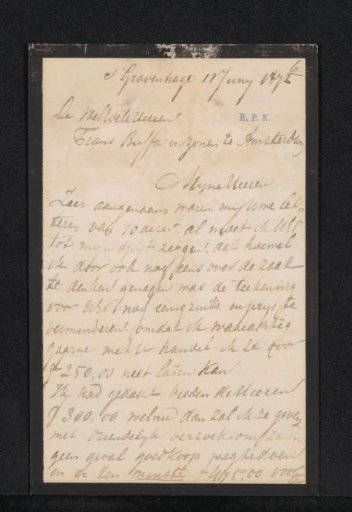 Letter to Frans Buffa and Sons