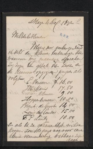 Letter to Frans Buffa and Sons