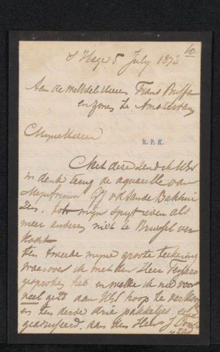 Letter to Frans Buffa and Sons