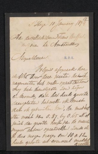 Letter to Frans Buffa and Sons