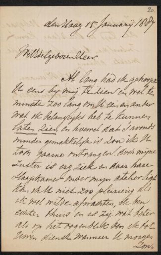 Letter to Pieter Haverkorn van Rijsewijk