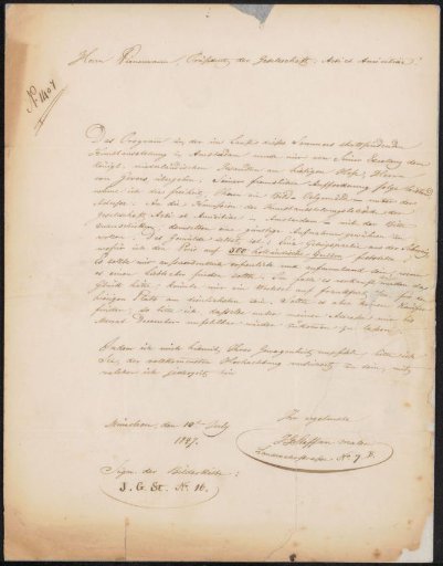 Letter to Nicolaas Pieneman