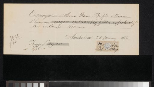 Receipt for Rudolf Stang