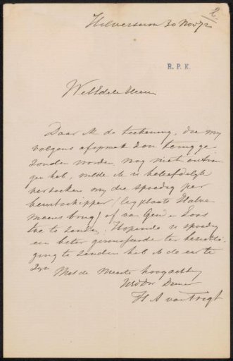 Letter to Frans Buffa and Sons
