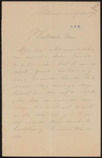 Letter to Frans Buffa and Sons