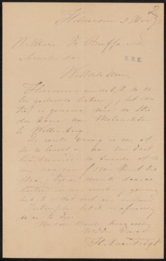 Letter to Frans Buffa and Sons