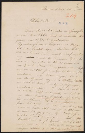 Letter to Christiaan Kramm
