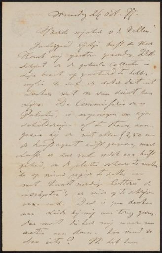Letter to Johan Philip van der Kellen